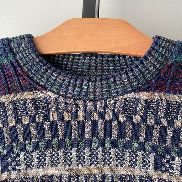 Vintage Tundra Coogi Style Knit Grandpa Sweater Cotton Blend Mens Size XL - Picture 8 of 9